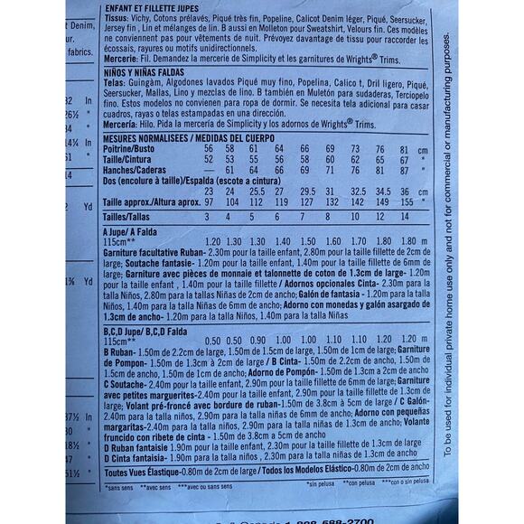 Simplicity Sewing pattern 2576 Girls skirt knee maxi - Picture 3 of 6